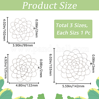 3 шт. 3 крышки для цветочных композиций из нержавеющей стали 201 FIND-WH0260-29-1