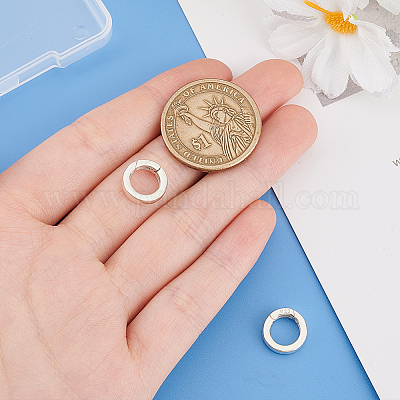 2 шт. 925 кольца-пружинки из стерлингового серебра с 925 штампами STER-PH0002-15-1