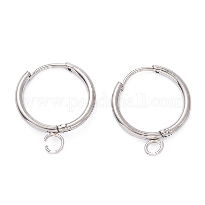 Фурнитура для сережек-колец Huggie Hoop из нержавеющей стали 201 STAS-P283-01P-P-1