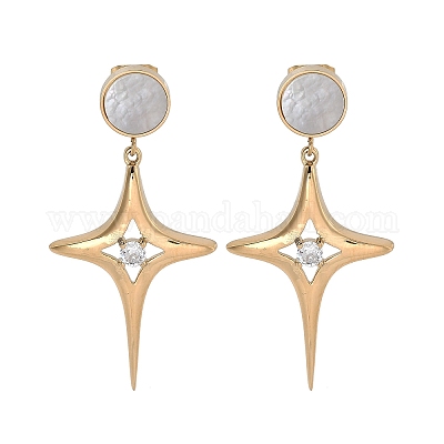 Серьги-гвоздики из нержавеющей стали 304 с ионным покрытием (IP) EJEW-K281-11G-1