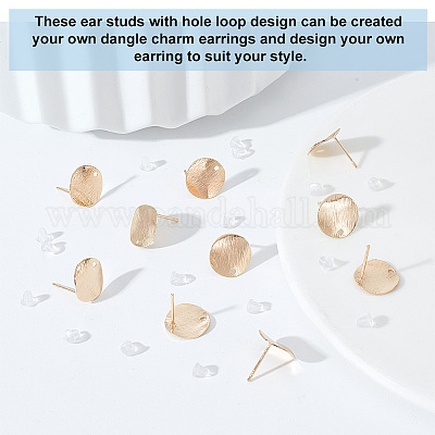 30 шт. латунные серьги-гвоздики KK-DC0001-27-1