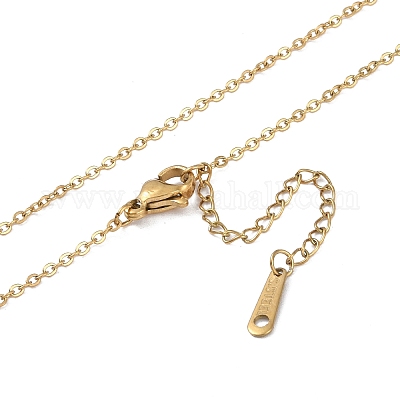 Ионное покрытие (ip) начальная буква 304 нержавеющая сталь кулон ожерелья NJEW-M199-01G-Z-1