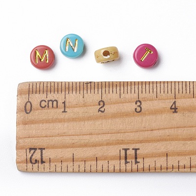 Непрозрачные разноцветные акриловые бусины MACR-Q242-011A-1