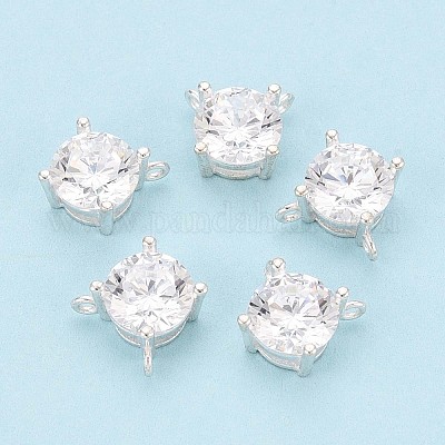 925 стерлингового серебра микро Pave прозрачные кубические циркониевые подвески STER-N017-17B-S-1