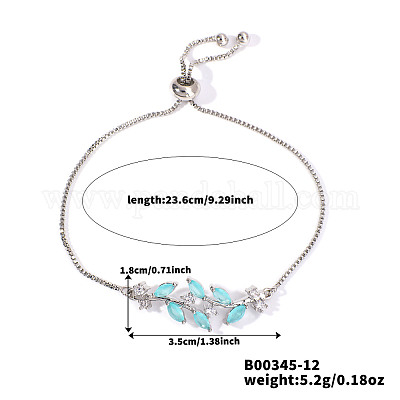 Браслеты-слайдеры из латуни с микропаве и кубическим цирконием DJ2694-6-1