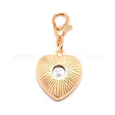 Стеклянные подвесные украшения в форме сердца HJEW-WH0036-19D-1