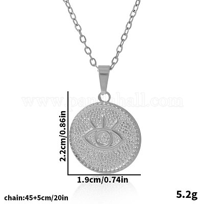 Женские ожерелья с подвеской в виде диска из нержавеющей стали 304 с глазом ME7460-1-1