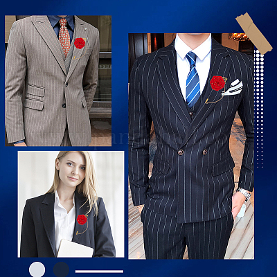 Броши из цветочной полиэфирной ленты JEWB-WH20006-02A-1