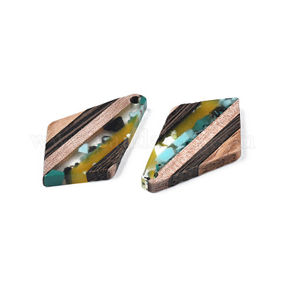 Подвески из прозрачной смолы и ореха RESI-N025-024-1