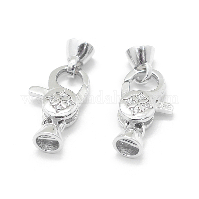 Антикоррозийное родиевое покрытие 925 стерлингового серебра застежки-лобстеры STER-L055-062P-1