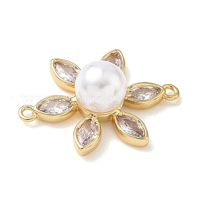 Шармы-соединители из латуни с паве из кубического циркония KK-P342-04G-1