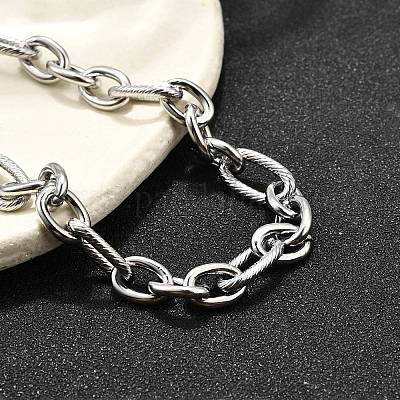 Браслеты из нержавеющей стали 304 figaro chains для мужчин и женщин BJEW-R021-07P-1