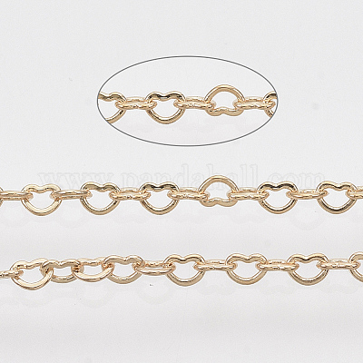 Паяные латунные сердечные цепи X-CHC-T008-03LG-1