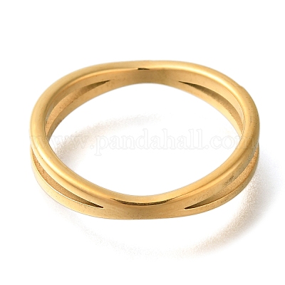 Кольца для пальцев из нержавеющей стали 304 с ионным покрытием (IP) и прозрачным кубическим цирконием RJEW-B066-08G-1