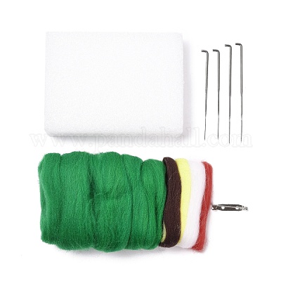 Елочная брошь кактус набор для валяния иглами DIY-K055-05-1