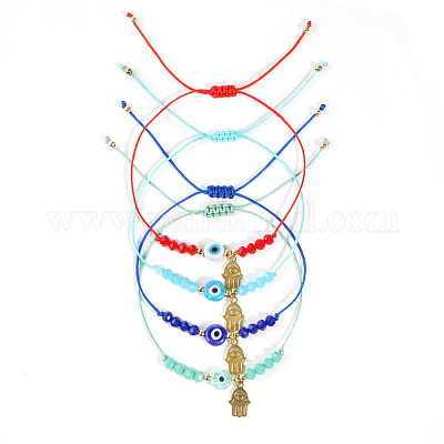 4шт 4 цвета латуни хамса браслеты с подвесками на руку LG1710-9-1