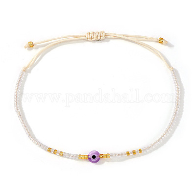 Плетеные браслеты из стеклянных бус WV7941-10-1