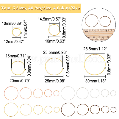 200шт 20 стильных латунных соединительных кольца KK-CA0003-54-1