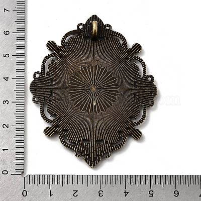 Тибетский стиль сплава горный хрусталь и овальные сеттинги лотка кабошон X-TIBEP-5436-AB-LF-1