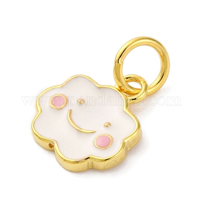 925 подвеска в виде улыбающегося лица и облака из стерлингового серебра с белой и розовой эмалью STER-D303-03G-1