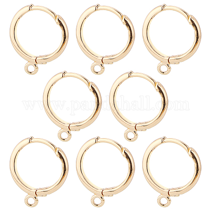 BENECREAT Brass Huggie Hoop Earring Findings KK-BC0001-27G-1