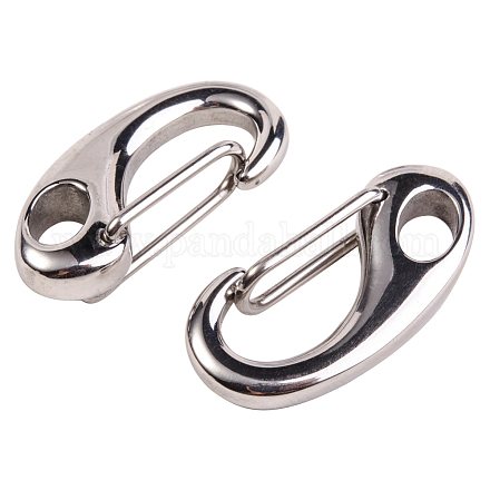 304 anello portachiavi in acciaio inossidabile aggancia la clip da cintura per le chiavi 26x12.5x6mm STAS-PH0002-24P-1