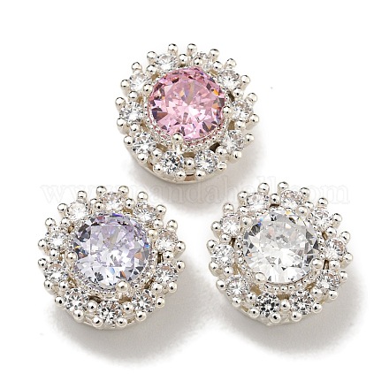 Латунные микро проложить кубического циркония бусы KK-U037-06P-1