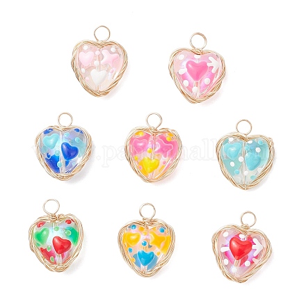 Подвески из стеклянной эмали ручной работы PALLOY-JF04261-01-1