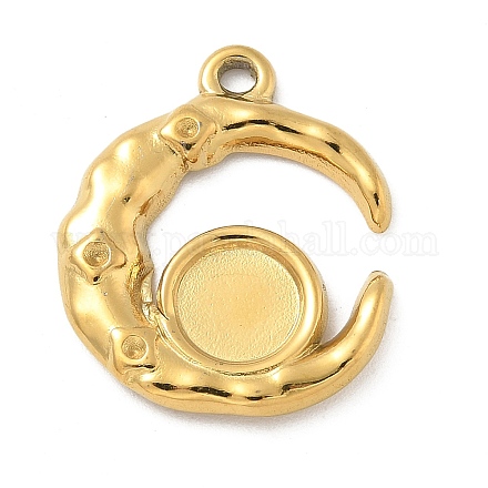 Ионное покрытие (ip) нержавеющая сталь 304 подвеска кабошон оправа STAS-M082-02G-1