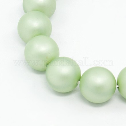 Round Shell Pearl Frosted Beads Strands BSHE-I002-8mm-21-1