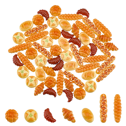 70шт 7 стиля непрозрачные кабошоны из смолы RESI-MA0001-01-1