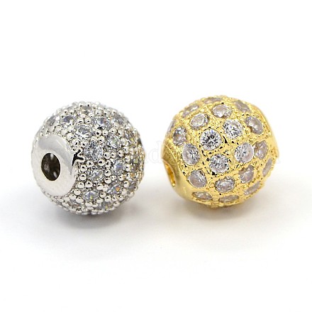 Bijoux cz micro cuivres ouvrent perles rondes de zircone cubique ZIRC-M024-04-1
