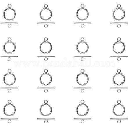 PandaHall Elite 30 Sets 304 Stainless Steel Tbar & Toggle Clasps Jewelry DIY Findings Fit Necklace Bracelet Clasp STAS-PH0018-30P-1