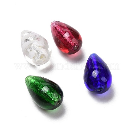 Perles en verre d'argent feuille manuelles LAMP-A001-J-1