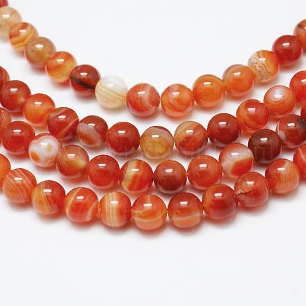 Natural Red Agate Bead Strands X-G-G880-05-6mm-1