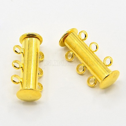 3-strands Brass Magnetic Slide Lock Clasps X-E214-G-1