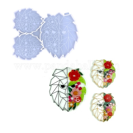 Leone fai da te con stampi in silicone per tappetino per tazza di fiori DIY-A034-01B-1