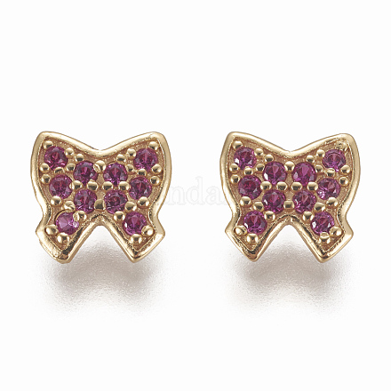 Brass Micro Pave Cubic Zirconia Cabochons ZIRC-F103-26A-G-1