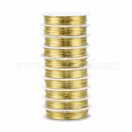 ラウンド銅ジュエリーワイヤー  ニッケルフリー  ゴールドカラー  20ゲージ  0.8mm  約16.40フィート（5m）/ロール CW0.8mm007-1