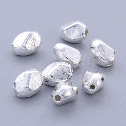 チベット風合金スペーサービーズ  鉛フリー＆カドミウムフリー  オーバル  銀  6x5mm  穴：1mm K0PCG022-1
