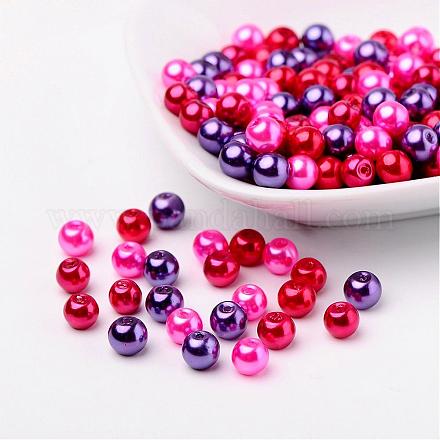 Set di perle di vetro mix di San Valentino HY-X006-6mm-10-1