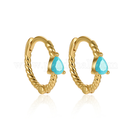 Простые серьги-кольца из стерлингового серебра s925 витой формы со слезинкой NS9884-6-1