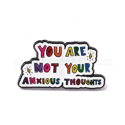 Colorful Word You Are Not Your Anxious Thoughts Enamel Pin JEWB-A005-07-07-1