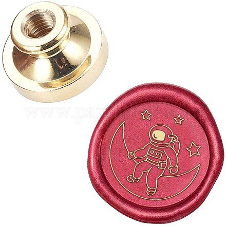CRASPIRE Wax Seal Stamp Head Astronaut Removable Sealing Brass Stamp Head for Creative Gift Envelopes Invitations Cards Decoration AJEW-WH0099-397-1