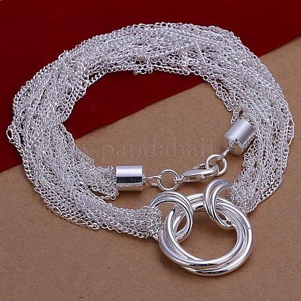 Популярный посеребренной латуни многожильных витых ожерелья цепи NJEW-BB12865-1