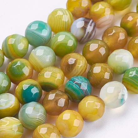 Chapelets de perles en agate à rayures naturelles/agates à bandes G-P364-23-8mm-1