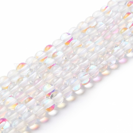 Chapelets de perles en pierre de lune synthétique G-E573-02A-14-1