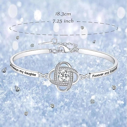 Браслеты с клевером из латуни и прозрачными кубическими цирконами для женщин FS-WG027DA-01-1