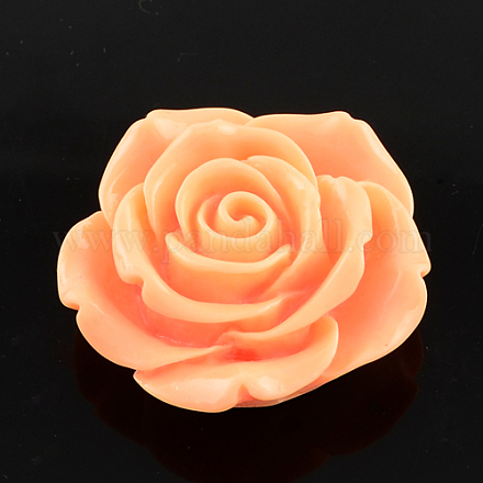 Rose Flower Resin Beads for Kids Bubblegum Necklace RESI-R110-07-1