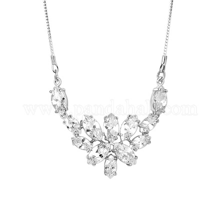 Элегантные модные ожерелья с подвеской из латуни с платиновым покрытием Shegrace Flower JN228A-1